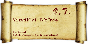 Vizvári Tünde névjegykártya